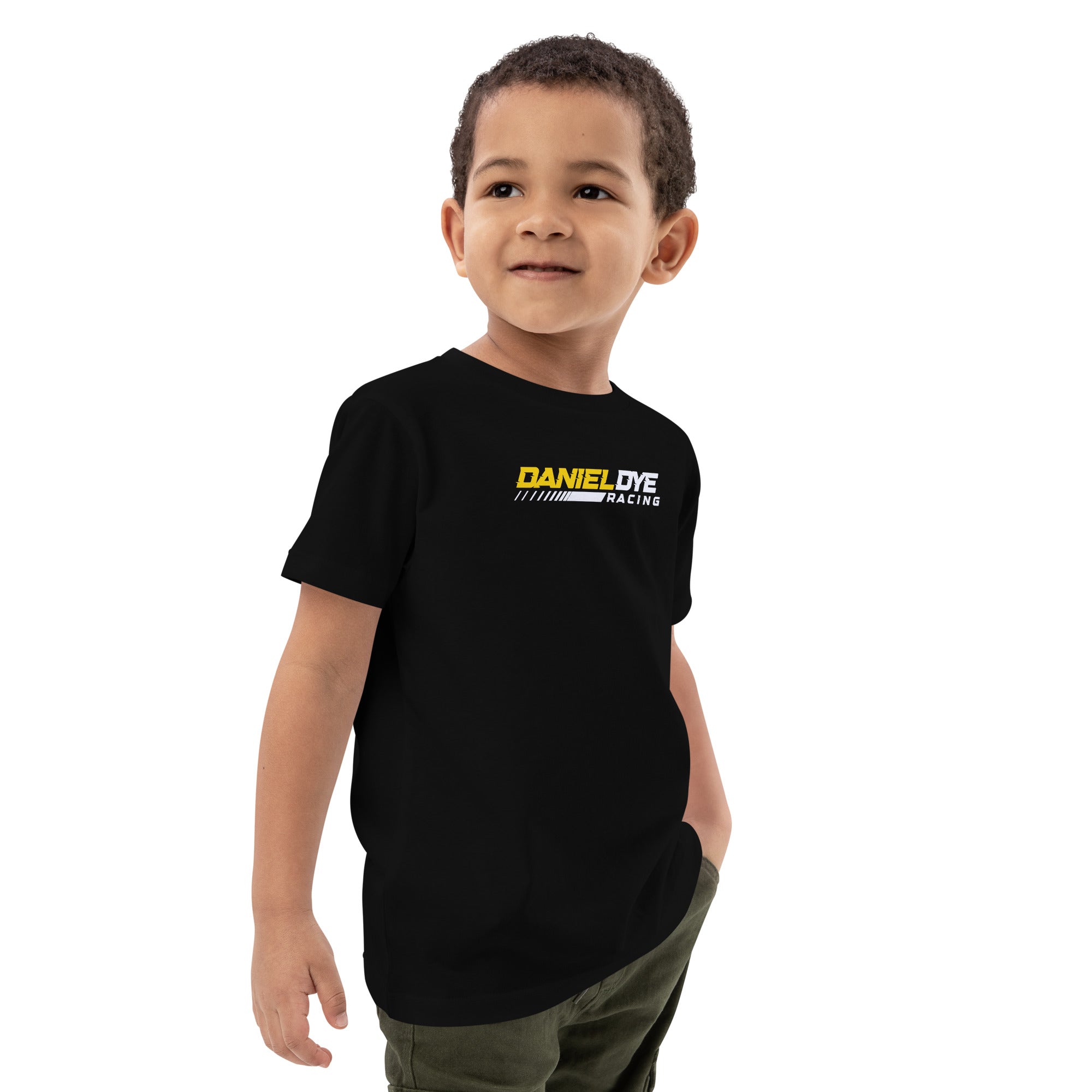 Daniel Dye Racing kids t-shirt in organic cotton, front view